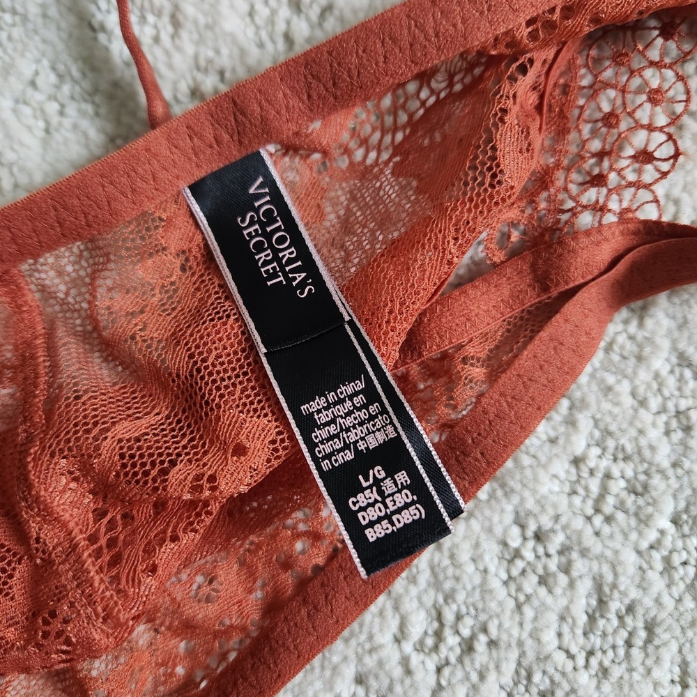 Victorias Secret Very Sexy Lace Racerback Bralette Terracotta Rust size Large - Picture 5 of 6